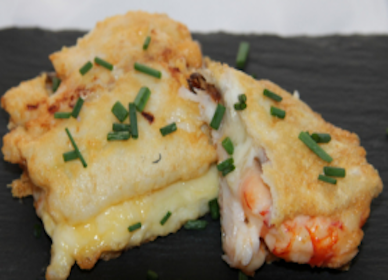 Filetes de merluza con langostinos
